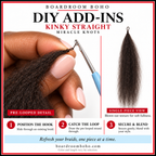 Kinky Straight Human Hair – Pre-Looped Miracle Knots – 100G