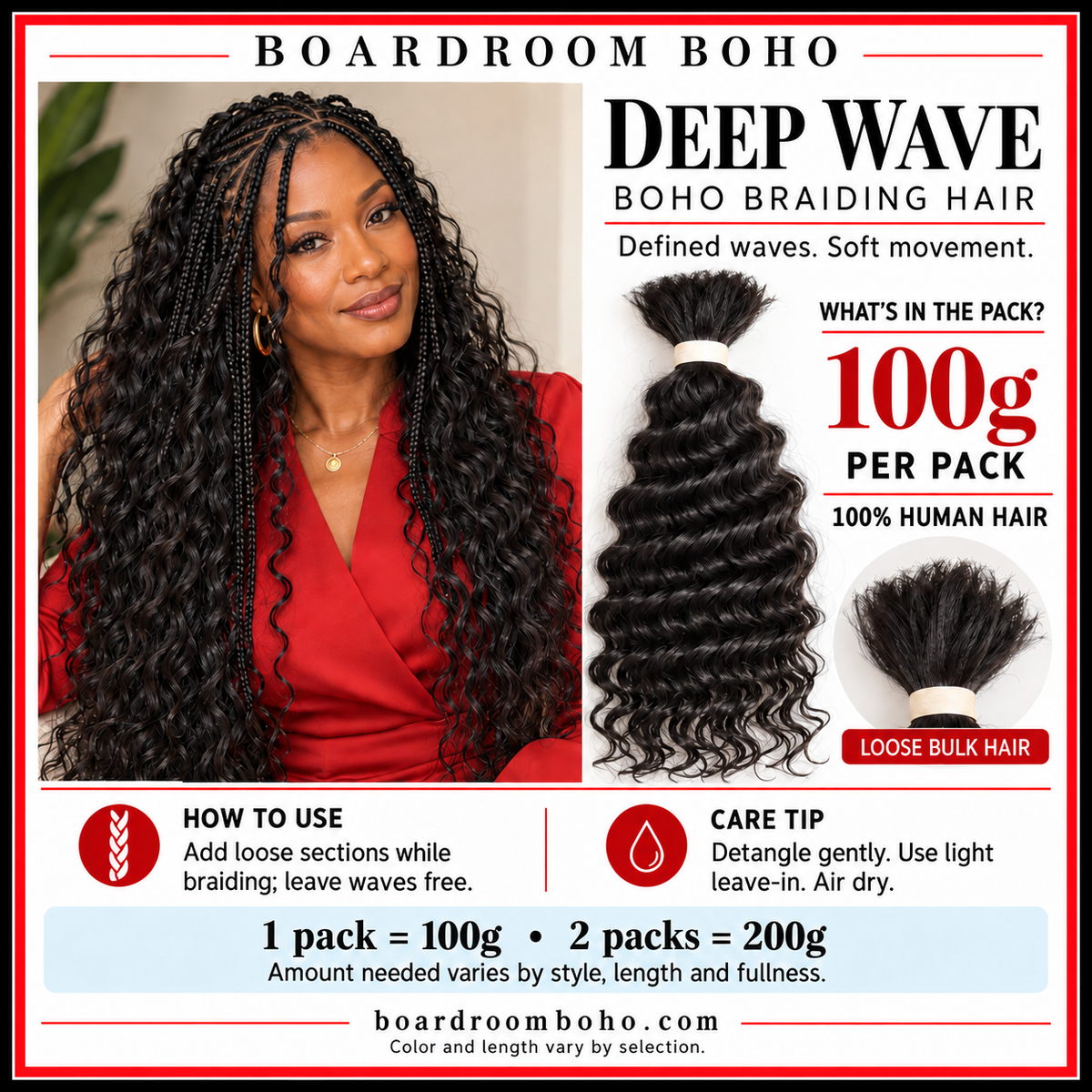 Deep Wave Human Hair - 100G